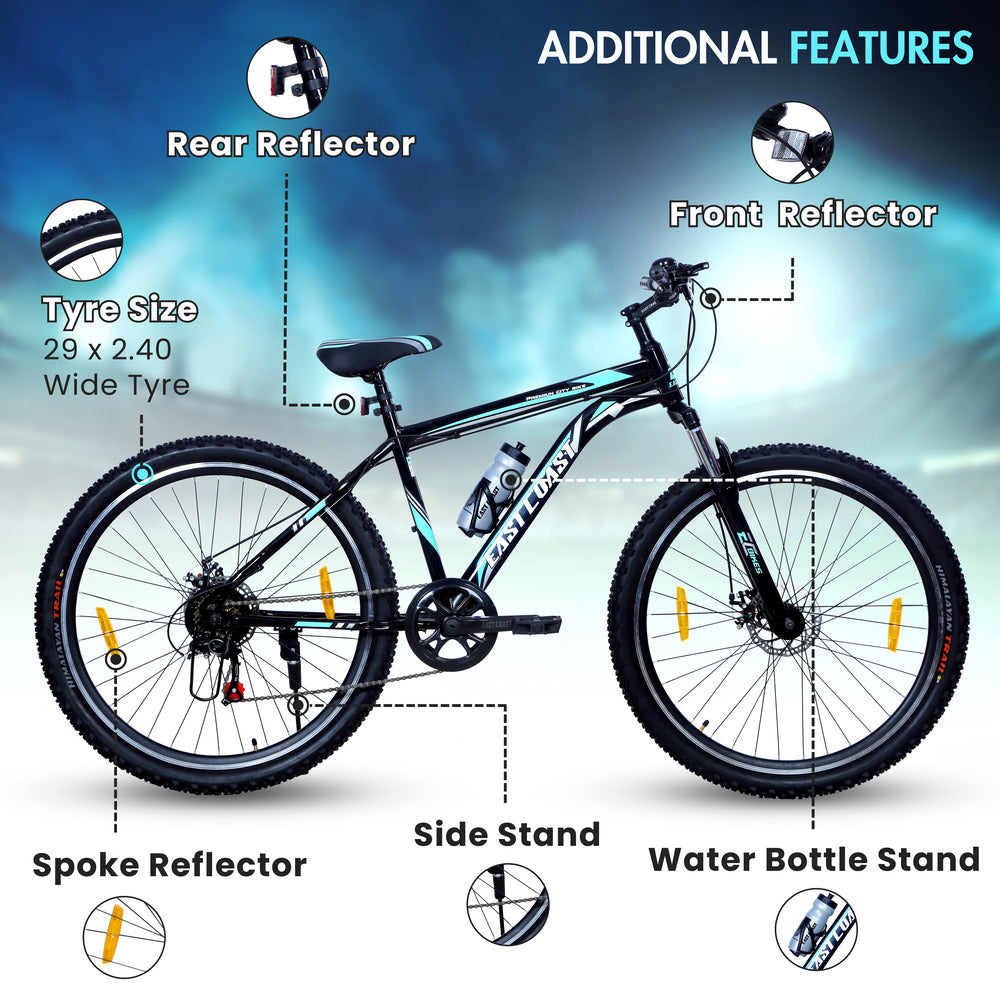 Premium City 7 Speed | 29T Mountain Bike/Cycle - Black Color