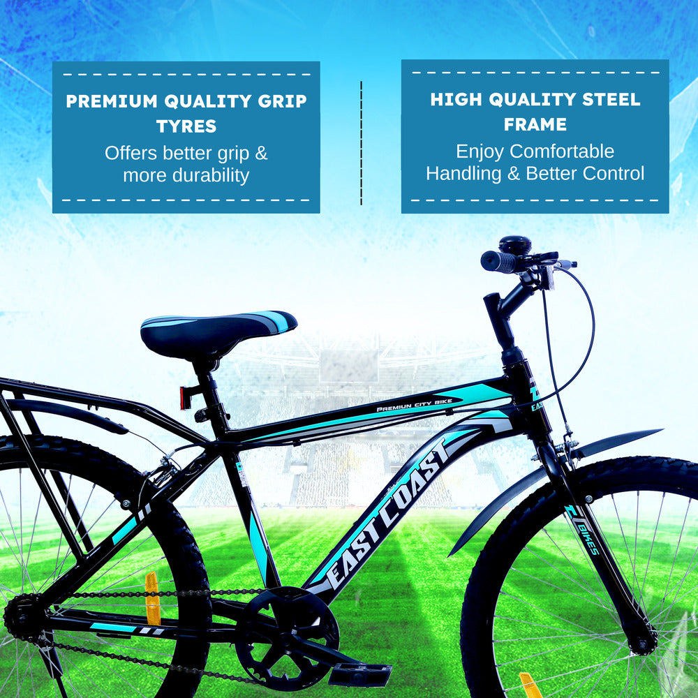 Premium City Single-Speed Cycle/Bicycle | 26T City Bike - Black Color