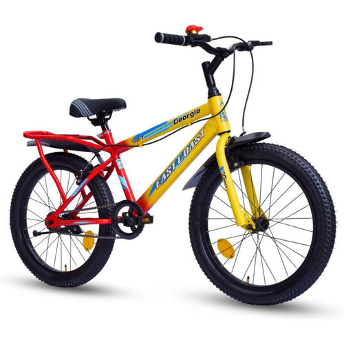 EAST COAST Georgia Single-Speed Kids Cycle Bicycle | 20T Bike for Kids - Dual Shade (Yellow-Red)