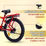 Georgia Single-Speed Kids Cycle Bicycle | 20T Bike for Kids - Dual Shade (Yellow-Red)