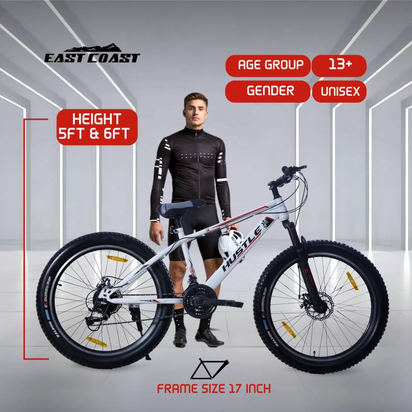 HUSTLE 21 Speed | 26T Mountain Bike/ Cycle - White Color