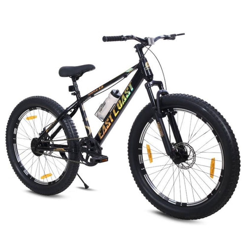 EAST COAST HUSTLE Single Speed 26T Mountain Bike/Cycle with Double Wall Alloy Rims - Black