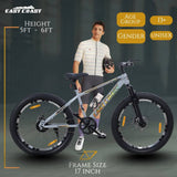 HUSTLE Gold Single Speed Fat Tyre 26T Mountain Bike/Cycle with Double Wall Alloy Rims - Grey