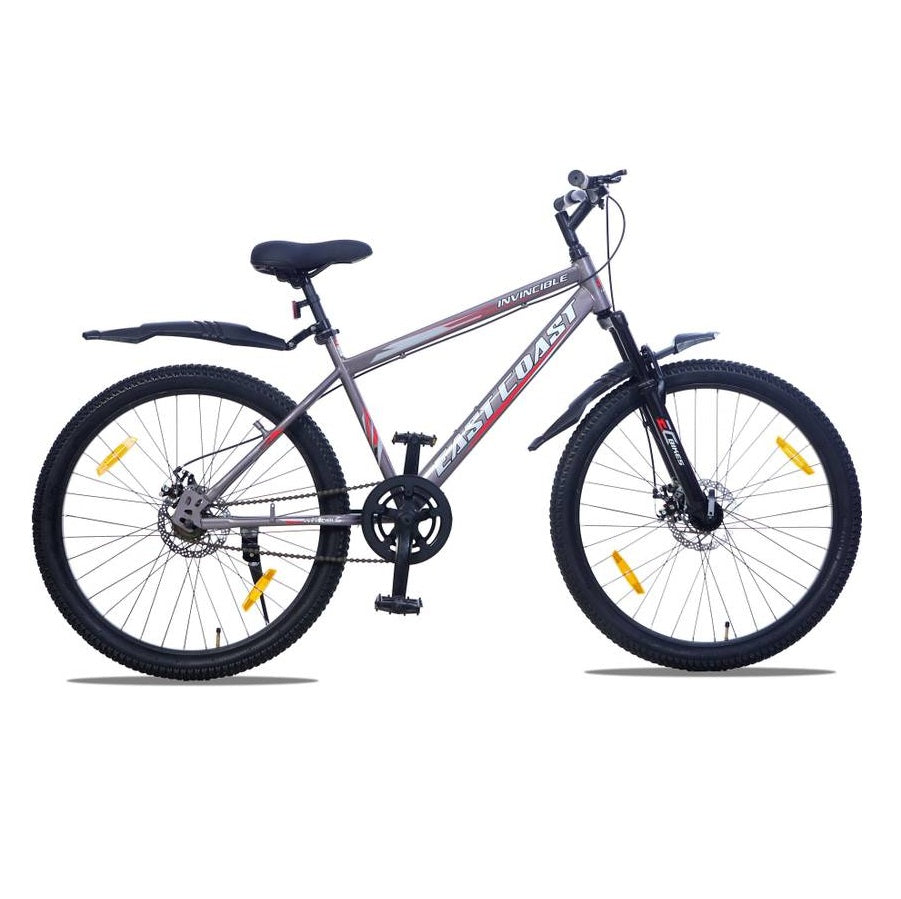 INVINCIBLE PRO SINGLE SPEED 26T Mountain Bike/Cycle - Grey Color