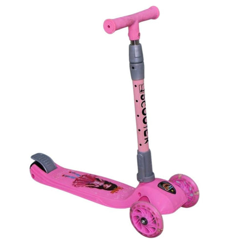 Kick Scooter for Kids | 3-Wheels with LED Light, Adjustable Height - Pink Color