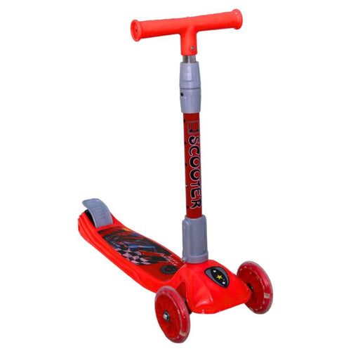 Kick Scooter for Kids | 3-Wheels with LED Light, Adjustable Height - Red Color