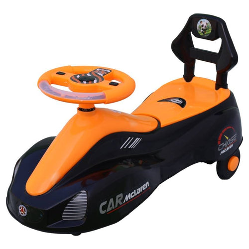 Magical Swing Push Car For Kids With LED Lights & Music Car | Ride On - Orange Color