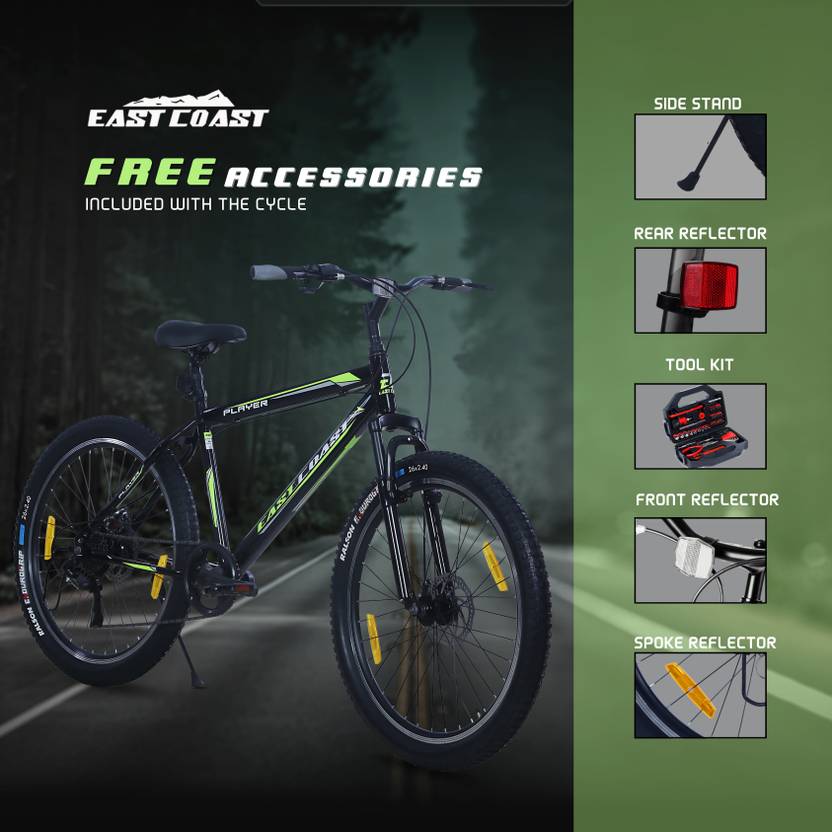 PLAYER 7 Speed | 26T Mountain Bike/Cycle with FS & DD Brake - Black Color