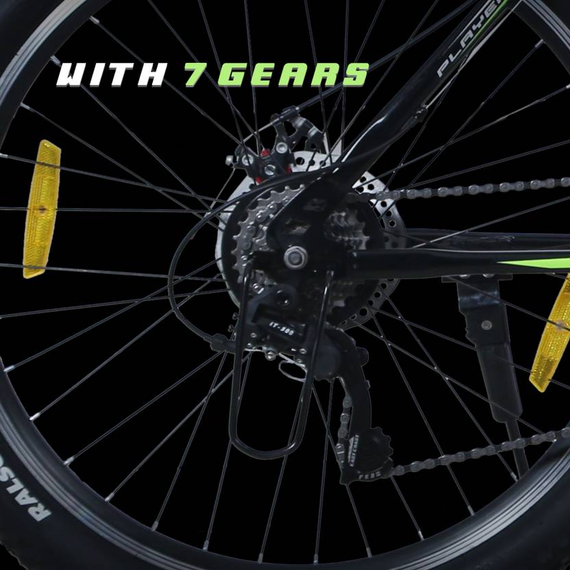 PLAYER 7 Speed | 26T Mountain Bike/Cycle with FS & DD Brake - Black Color