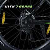 PLAYER 7 Speed | 26T Mountain Bike/Cycle with FS & DD Brake - Black Color