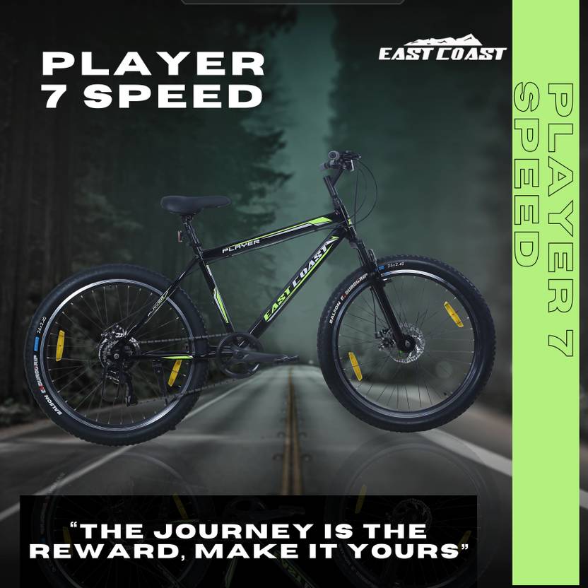 PLAYER 7 Speed | 26T Mountain Bike/Cycle with FS & DD Brake - Black Color