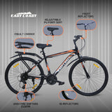 Premium City 21 Speed | 26T Mountain Bike/Cycle with Inbuilt Carrier - Black/Orange Color