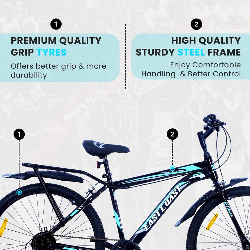 Premium City 7 Speed | 26T Mountain Bike/Cycle - Black Color