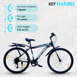 Premium City 7 Speed | 26T Mountain Bike/Cycle - Black Color