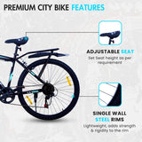 Premium City 7 Speed | 26T Mountain Bike/Cycle - Black Color