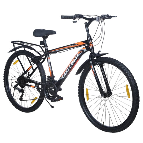 Premium City 21 Speed | 26T Mountain Bike/Cycle with Inbuilt Carrier - Black/Orange Color