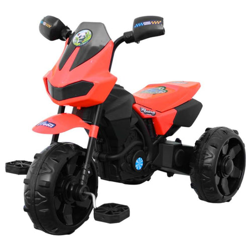 Racing Musical Tricycle for Kids With Music Horn Curved Seat Paddles - Red Color