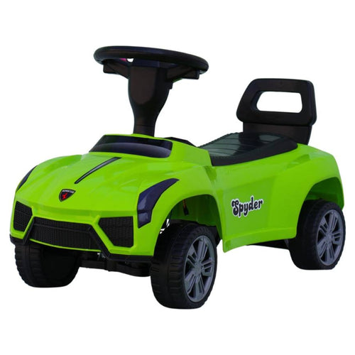 Spyder Musical Push Car For Kids With Steering |  Ride On - Green Color