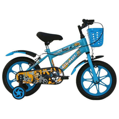 Super Bike Single-Speed 14T Bicycle for Kids - Blue Color