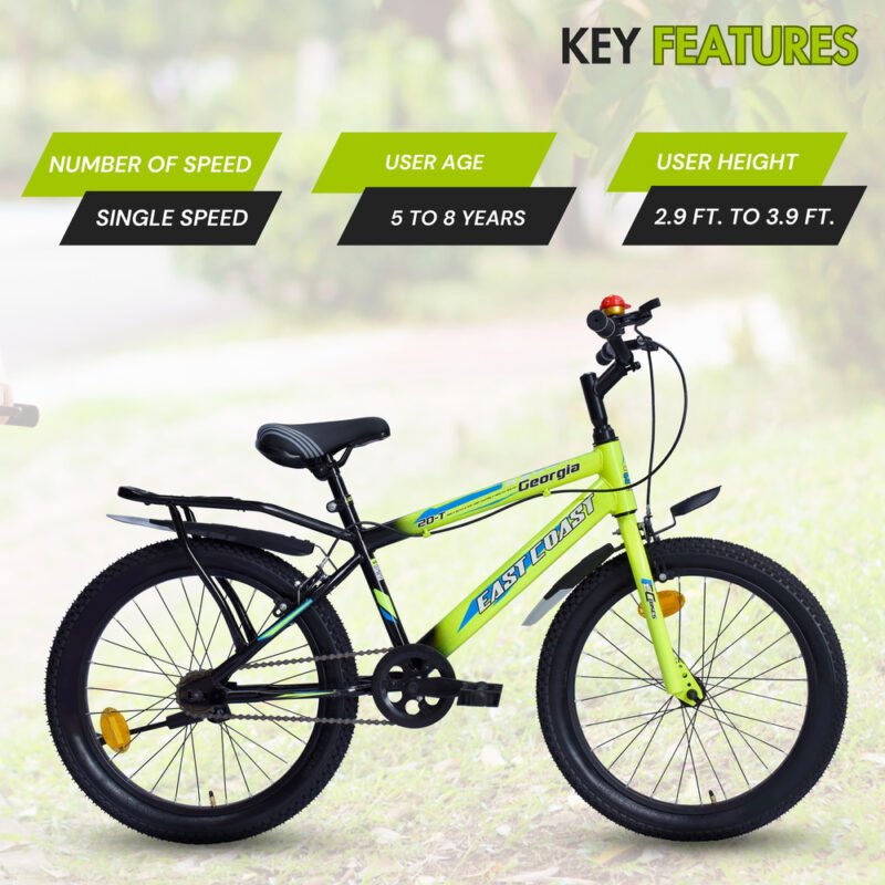 EASTCOAST Georgia Single-Speed Kids Cycle Bicycle - 20T Bike for Kids