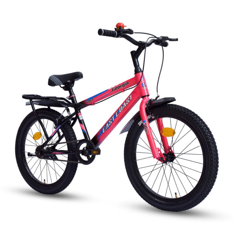 EASTCOAST Georgia Single-Speed Kids Cycle Bicycle | 20T Bike for Kids - Dual Shade (Black-Pink)