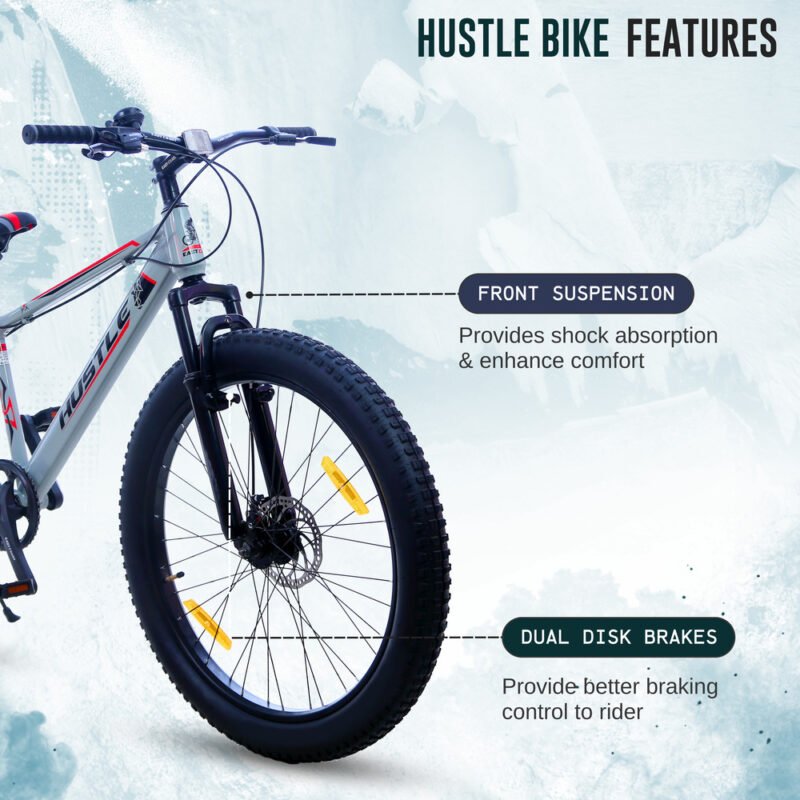 EASTCOAST HUSTLE Multi-Speed 26T Cycle Mountain Bike - Grey Color