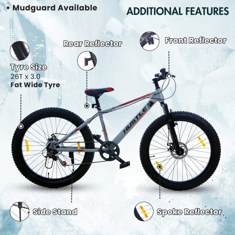 EASTCOAST HUSTLE Multi-Speed 26T Cycle Mountain Bike - Grey Color