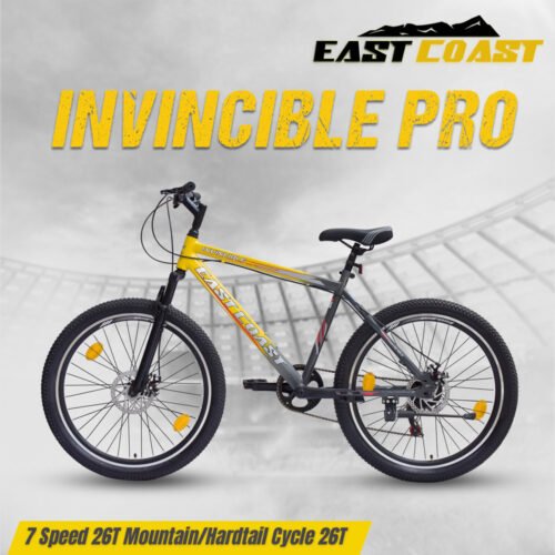 EASTCOAST INVINCIBLE PRO 7 SPEED 26T Mountain Hardtail Cycle - Yellow Red Color