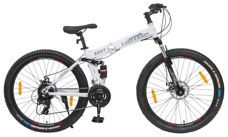 EASTCOASTX007 FoldingCycle 26TMulti-Speed Dual Suspension Disc Brakes21Speed26T
(inch)Folding Bikes/FoldingCycle(21Gear, ,White, DualSuspension)